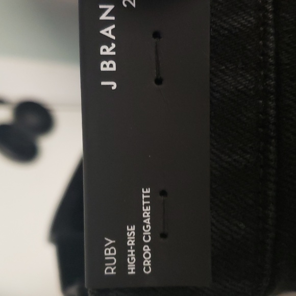 J Brand, Ruby high rise, crop, cigarette black denim with silver on the sides - Picture 5 of 8